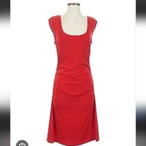 Moda International Vibrant Red Dress With Side Ruching